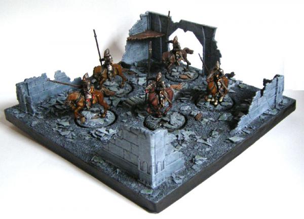 Chevaliers du Gondor dans une maison en ruines